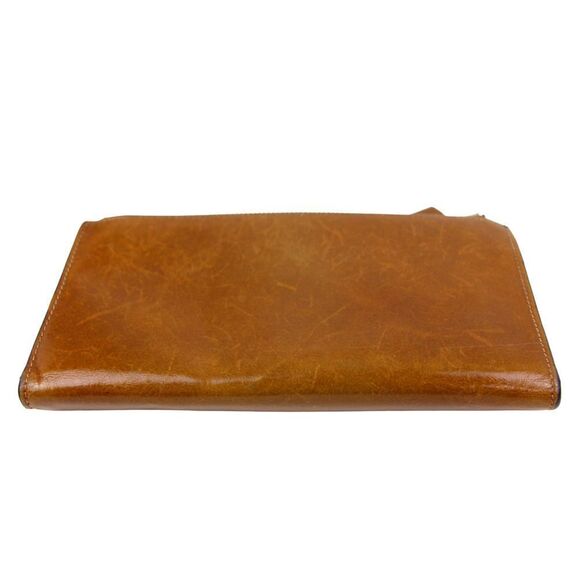 HANDCRAFTED TAN BROWN GENUINE LEATHER ID CARD COIN BILL HOLDER BIFOLD WALLET - Picture 6 of 13